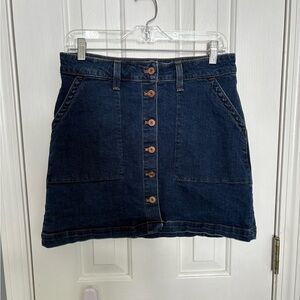J. Crew Mercantile Women's Button Front Denim Mini Skirt Size 6